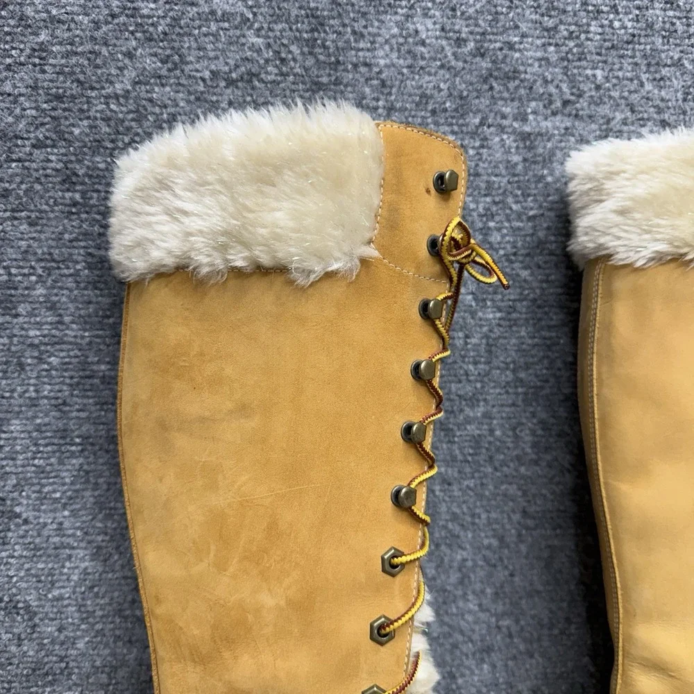Timberland faux fur tongue nubuck Leather boots shoes 15